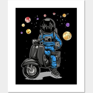 Astronaut Retro Motorbike Posters and Art